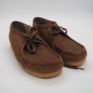 Clarks Lugger Brown Leather Asymmetrical Lace Crepe Sole Men's Shoes Size 11